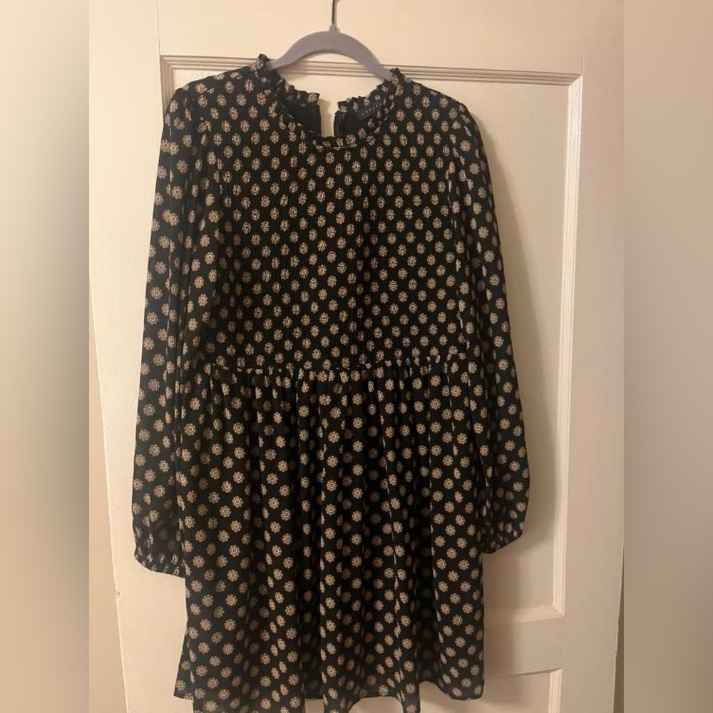 Sanctuary Black Dress with Cream Floral Print